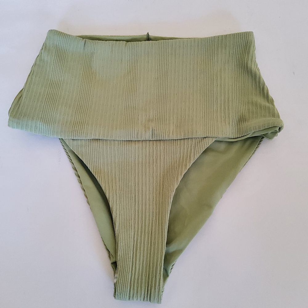 L*Space Ribbed Desi Bikini Swimsuit Bottom Size XS Green New